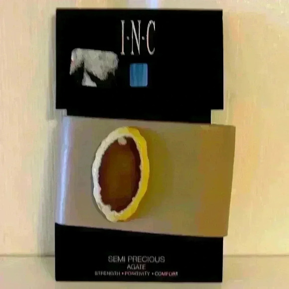 Agate Cuff Bracelet Faux Leather - Picture 1 of 6